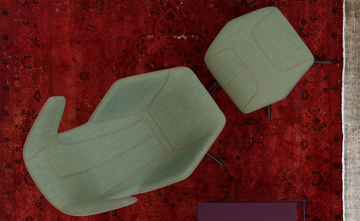 take a line for a walk swivel armchair with foot stool