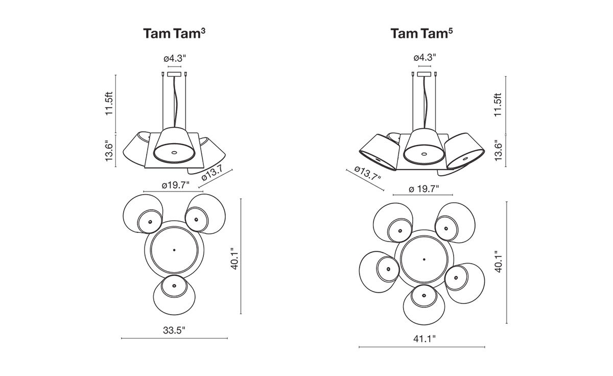 tam tam 5 suspension lamp