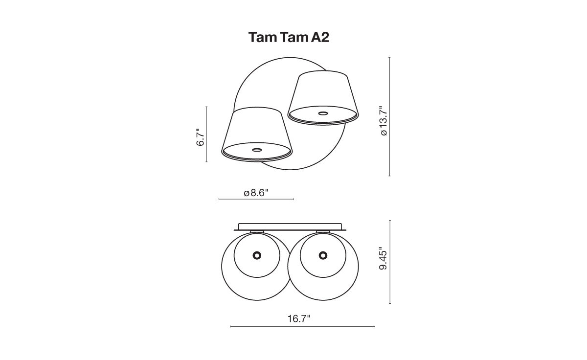 tam tam a2 wall light