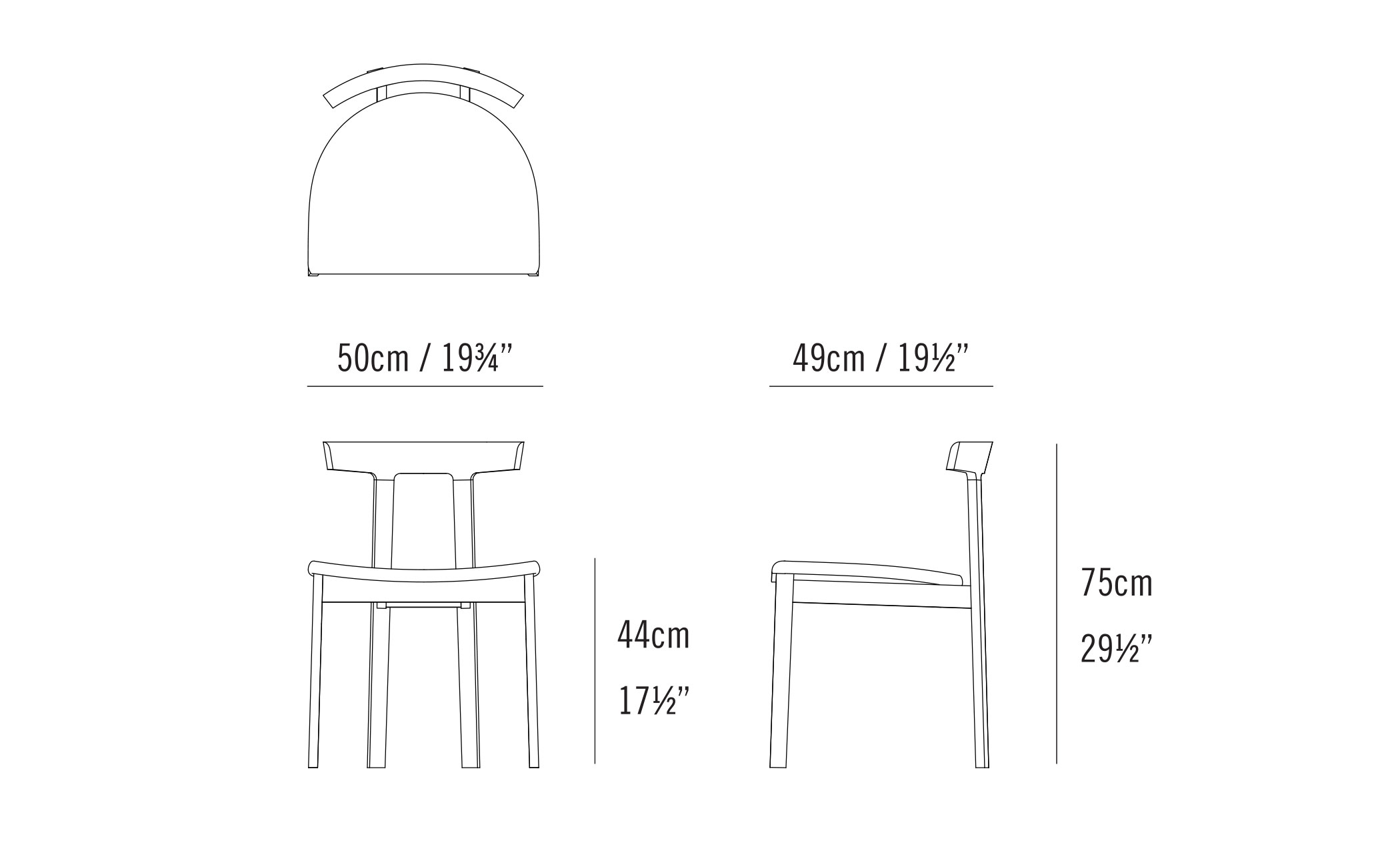 torii chair with wood seat