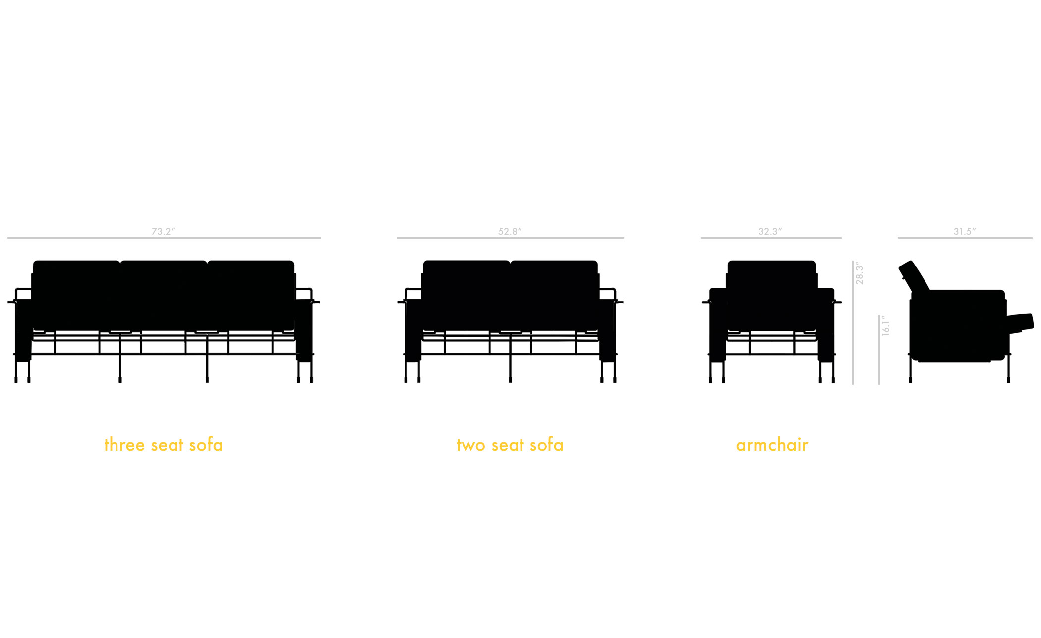 magis traffic three seat sofa