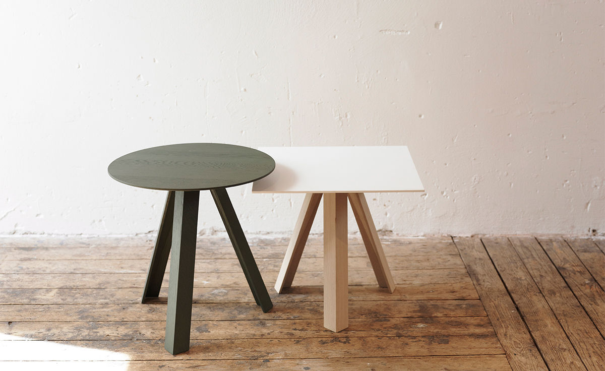 tre side table with wood top