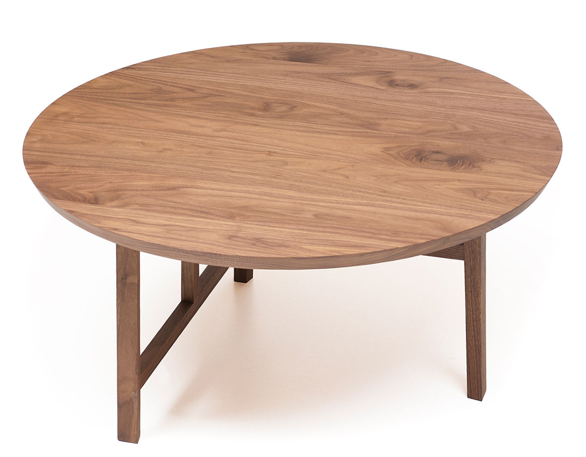 trio round coffee table with wood top 754m