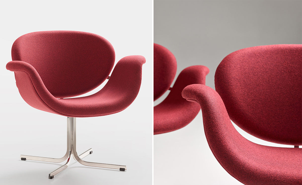pierre paulin tulip midi chair with cross base