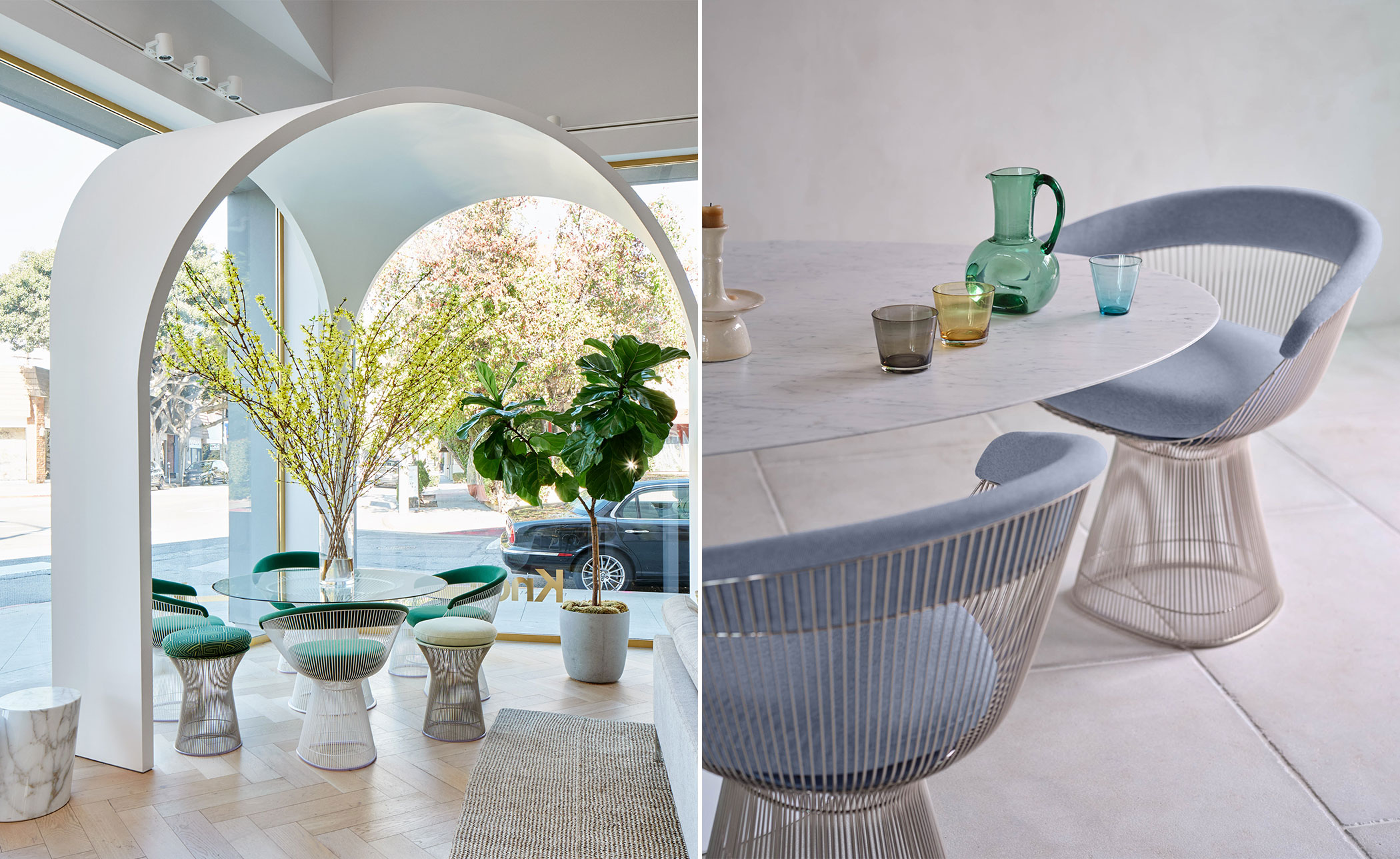 platner gold plated arm chair