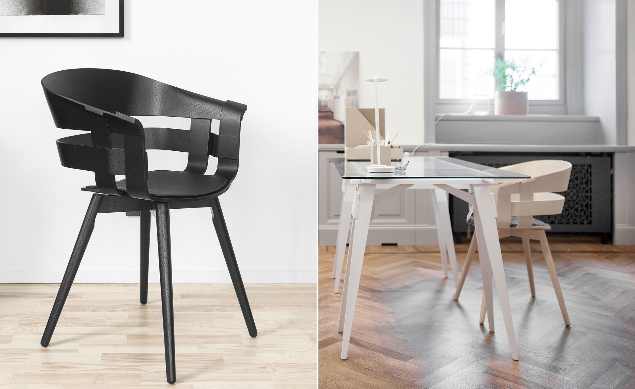 Wick Chair with wooden legs