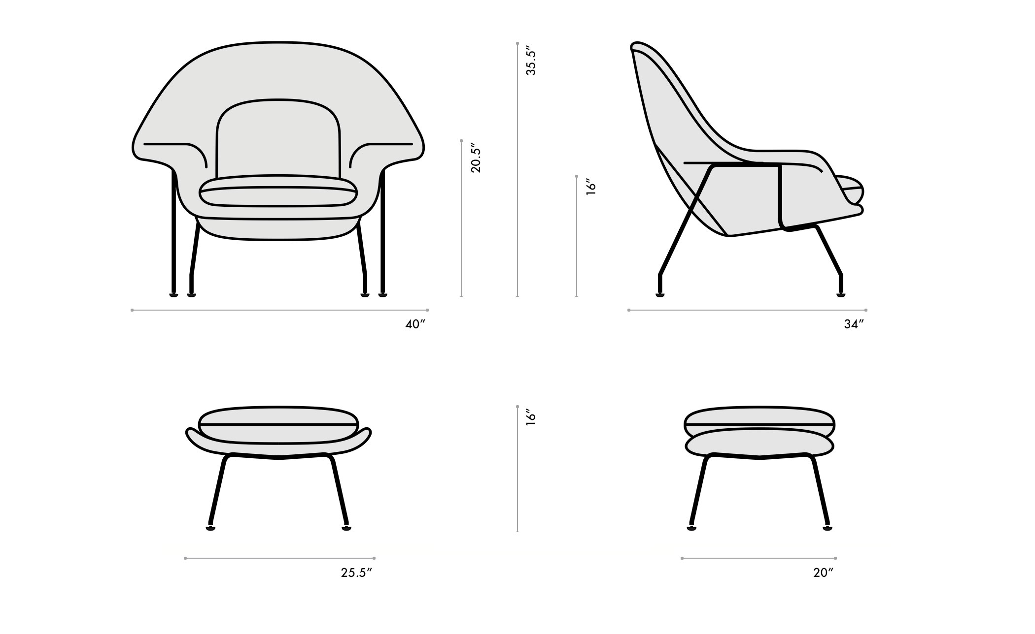 womb lounge chair & ottoman