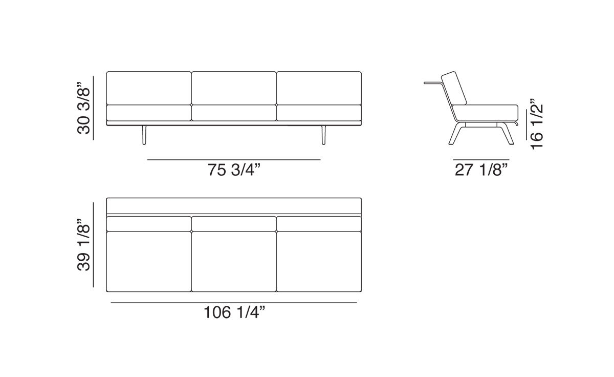 zinta 3 seat lounge sofa 4404